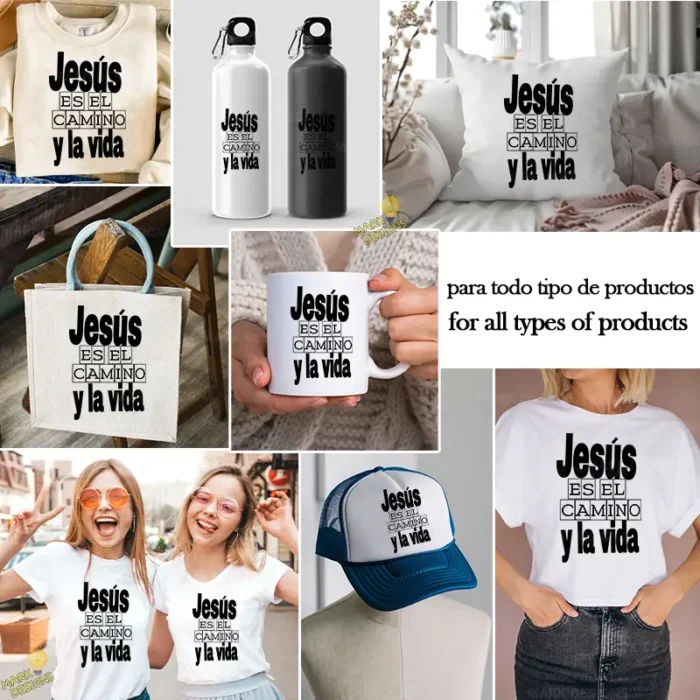 Vector Jesús es el Camino y la Vida Versículo Juan 14:6 para Sublimación