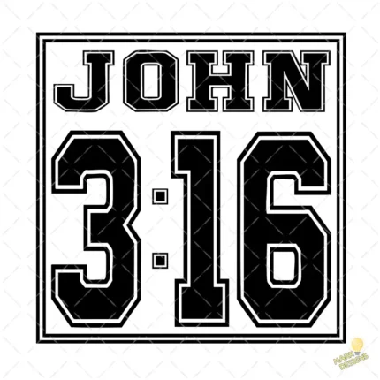 Vector Juan 3:16 Estilo Universitario Varsity para Sublimación