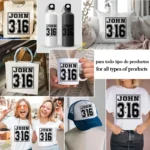 Vector Juan 3:16 Estilo Universitario Varsity para Sublimación