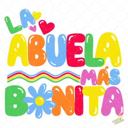 Vector La Abuela Más Bonita Diseño Colorido para Sublimación