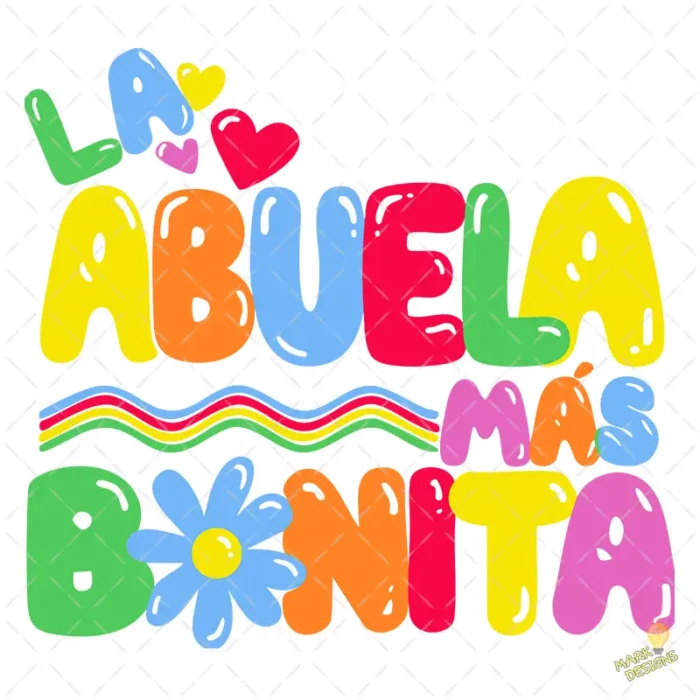 Vector La Abuela Más Bonita Diseño Colorido para Sublimación