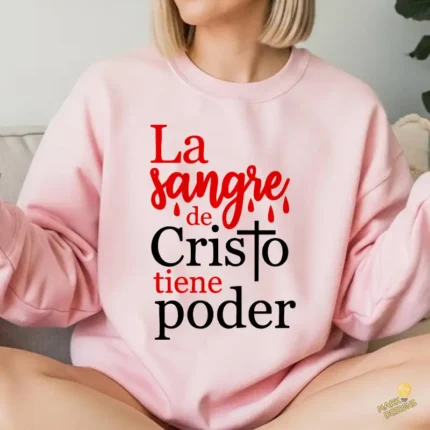 Vector La Sangre de Cristo Tiene Poder Diseño Cristiano para Sublimar