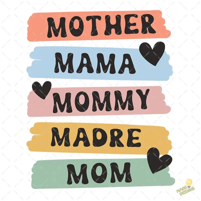 Vector Madre Mamá Mommy Madre Mom Estilo Pinceladas para Sublimación
