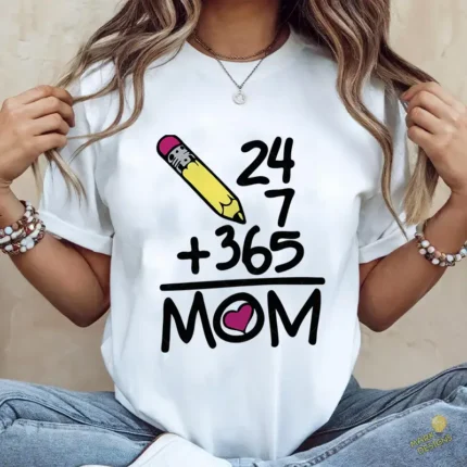 Vector Mamá 24/7 365 Diseño Ecuación de Amor para Sublimación