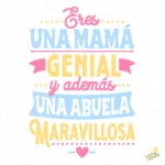 Vector Mamá Genial y Abuela Maravillosa para Sublimación