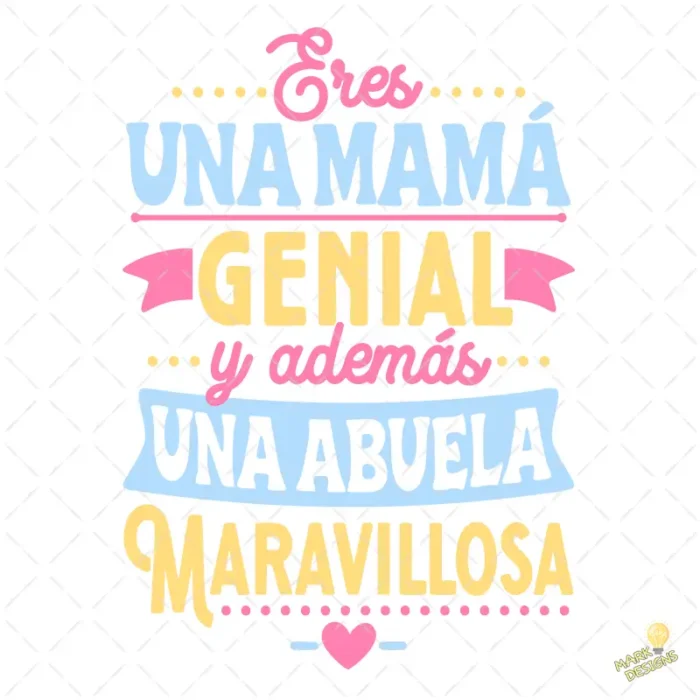 Vector Mamá Genial y Abuela Maravillosa para Sublimación