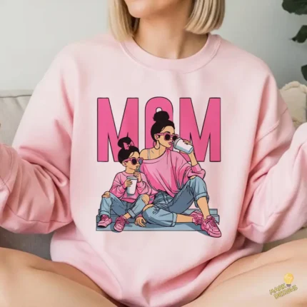 Vector Mom and Me Ilustración Madre e Hija para Sublimación