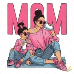 Vector Mom and Me Ilustración Madre e Hija para Sublimación