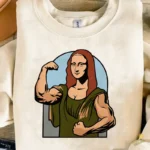 Vector Mona Lisa Fitness Musculosa Diseño Arte Pop para Sublimación