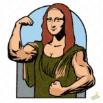 Vector Mona Lisa Fitness Musculosa Diseño Arte Pop para Sublimación