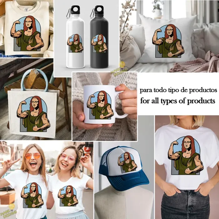 Vector Mona Lisa Fitness Musculosa Diseño Arte Pop para Sublimación - Image 3