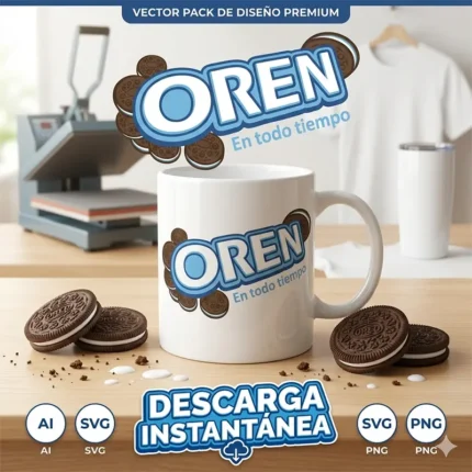 Vector Oren En Todo Tiempo Estilo Parodia Oreo para Sublimación