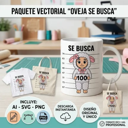 Vector Oveja Perdida 100 Se Busca Parábola para Sublimación Infantil