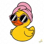 Vector Patito de Hule con Toalla y Lentes Diseño Sublimación Spa