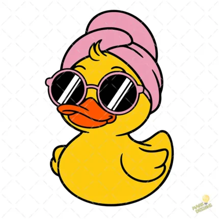 Vector Patito de Hule con Toalla y Lentes Diseño Sublimación Spa