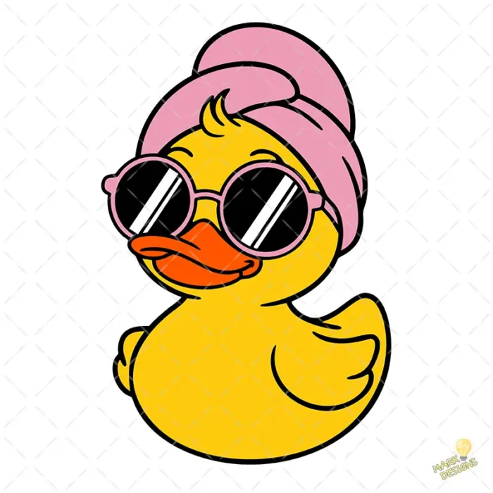 Vector Patito de Hule con Toalla y Lentes Diseño Sublimación Spa