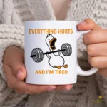 Vector Pato Gym Everything Hurts And I'm Tired para Sublimación