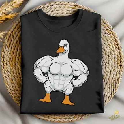 Vector Pato Musculoso Bodybuilder Diseño Divertido para Sublimación