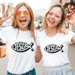 Vector Pez de Jesús Ichthys Tipográfico para Vinilo y Calcomanías