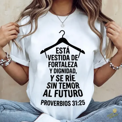Vector Proverbios 31:25 Mujer Virtuosa Diseño para Sublimación