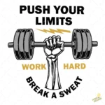 Vector Push Your Limits Mano Esqueleto Gym para Sublimación