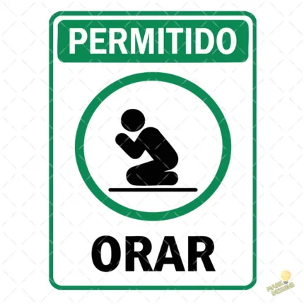 Vector Señal Cartel Permitido Orar Diseño Cristiano para Sublimación