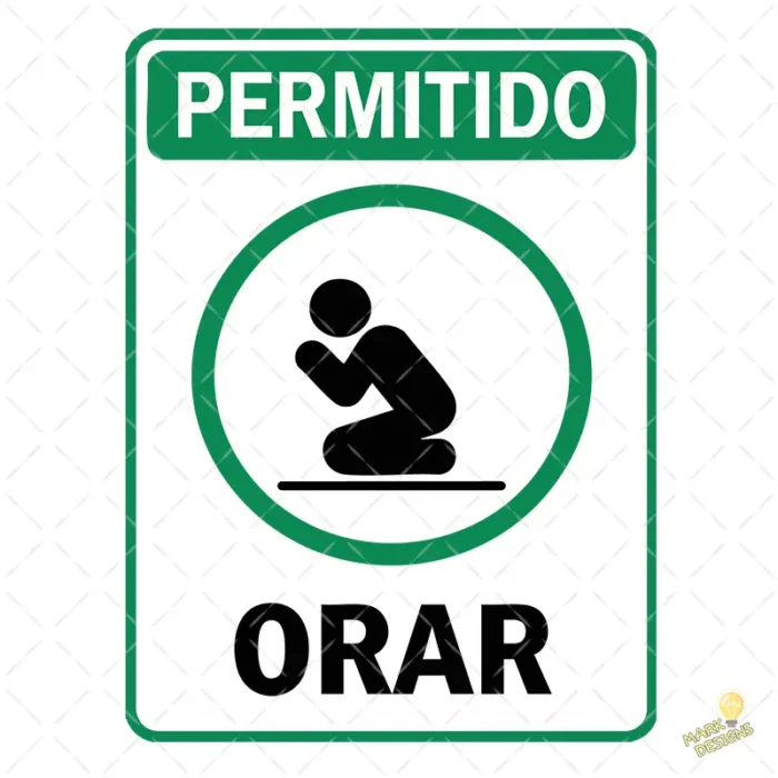 Vector Señal Cartel Permitido Orar Diseño Cristiano para Sublimación
