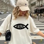 Vector Símbolo Pez Jesús Ichthys para Corte en Vinilo y Decals