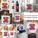 Vector Super Mamá Feliz Día Escudo Heroína para Sublimación