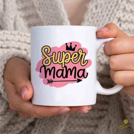 Vector Super Mamá con Corona Diseño Premium para Sublimación