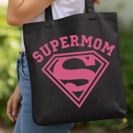 Vector Supermom Escudo Rosa Diseño para Sublimación y Vinilo