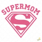 Vector Supermom Escudo Rosa Diseño para Sublimación y Vinilo