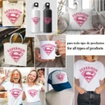 Vector Supermom Escudo Rosa Diseño para Sublimación y Vinilo