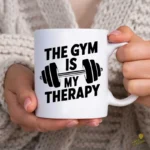 Vector The Gym Is My Therapy Diseño Motivacional para Sublimación y Tazas