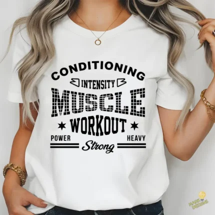 Vector Tipográfico Gym Conditioning Muscle Workout para Sublimación