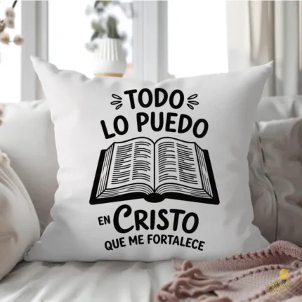 Vector Todo lo Puedo en Cristo Biblia Abierta para Sublimación