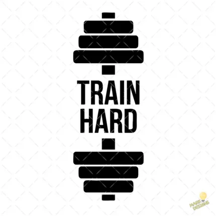 Vector Train Hard Mancuerna Minimalista para Sublimación y Estampados