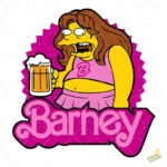 Barney Gumble Estilo Barbie Vector Parodia Viral