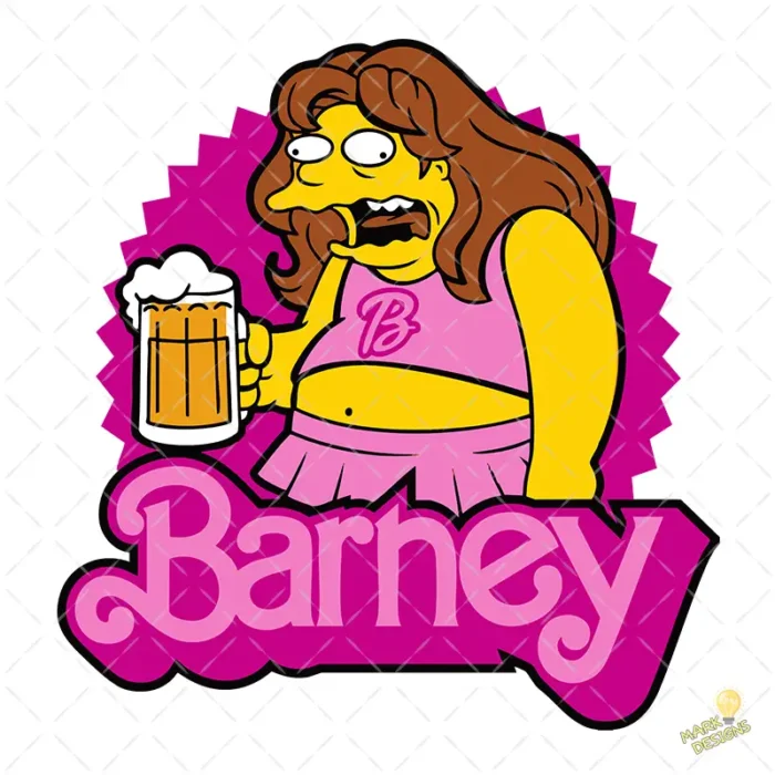 Barney Gumble Estilo Barbie Vector Parodia Viral