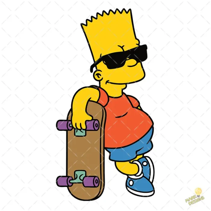 Bart Simpson Skater con Lentes Vector Estilo Urbano