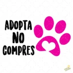 FREEBIE Vector Adopta No Compres con Huella Rosa Gratis