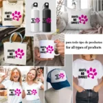 FREEBIE Vector Adopta No Compres con Huella Rosa Gratis