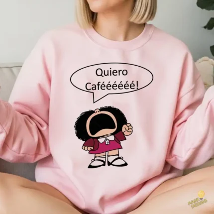 FREEBIE Vector Mafalda "Quiero Cafééééé!" Gratis para Sublimación
