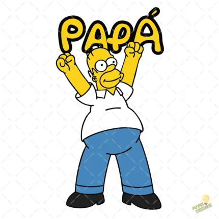 Homero Simpson Sosteniendo Letrero Papá Vector Creativo