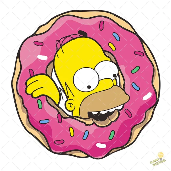 Homero Simpson Donut - Vector para Sublimación y Stickers