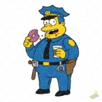 Jefe Gorgory con Rosquilla Rosa Vector Policía Simpson