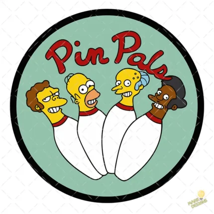 Logo Pin Pals Los Simpson Vector Emblema Bolos