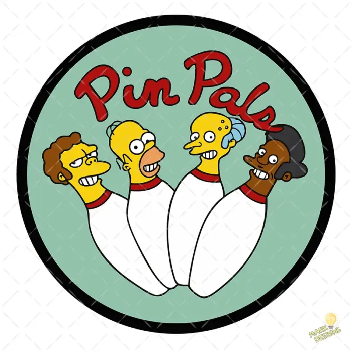 Logo Pin Pals Los Simpson Vector Emblema Bolos