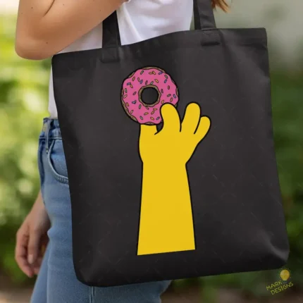 Mano de Homero con Rosquilla Rosa Vector Exclusivo