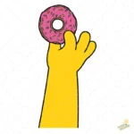 Mano de Homero con Rosquilla Rosa Vector Exclusivo